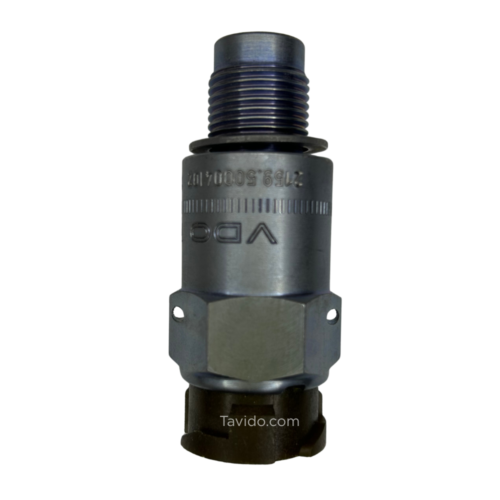 Metal hydraulic fitting with threaded male end and hexagonal nut, showing Tavido.com watermark; used to connect hydraulic hoses/plumbing in machinery.