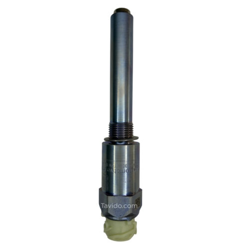 kit90 1 Long industrial cutting tool with a threaded midsection and a beige end piece, standing upright against a white background.