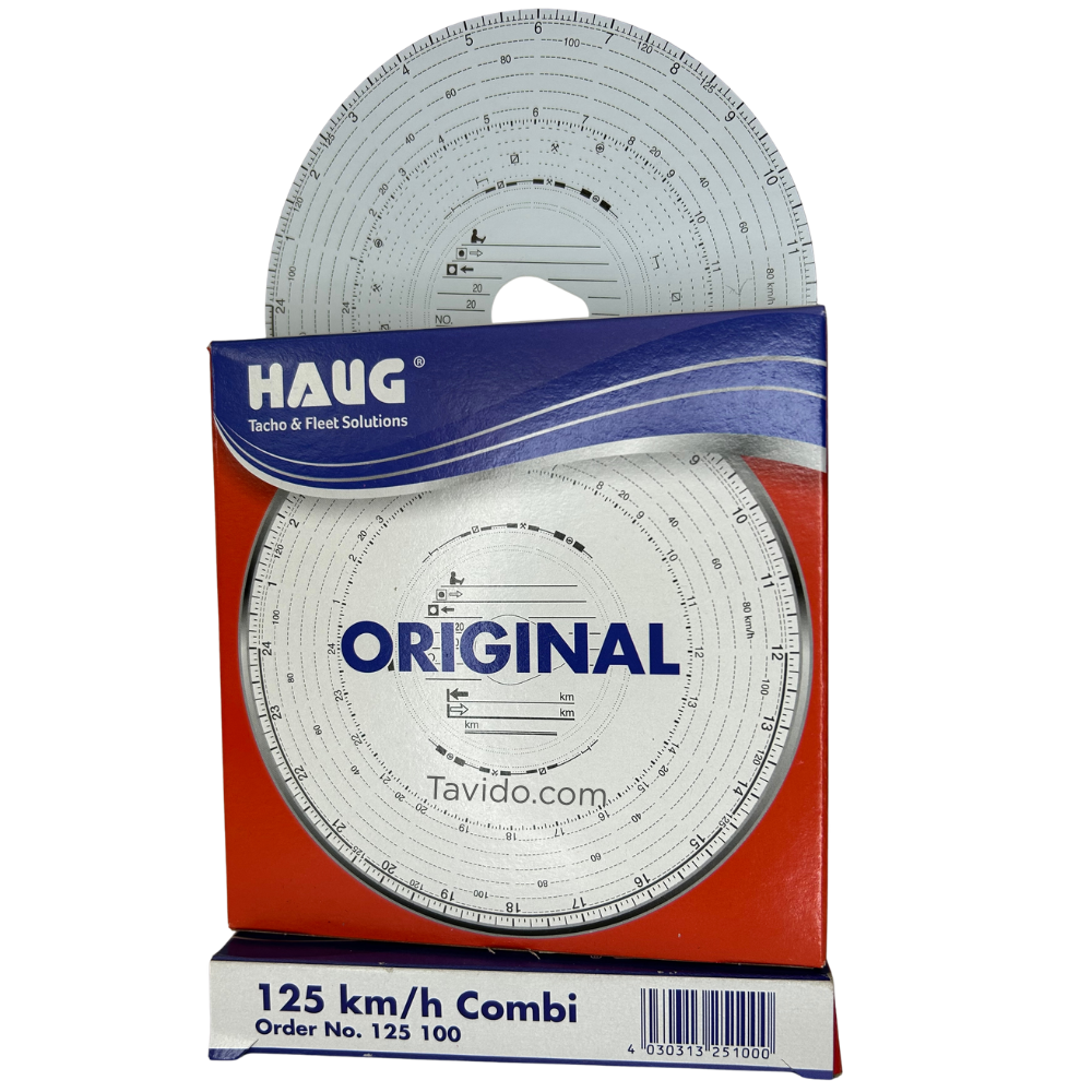 Купити Тахокарти Haug 125 km Original | TAVIDO Тахокарти Haug 125 km Original за доступною ціною - 350.00 грн. Тахокарт HAUG 125 км/год (оригінал) — діаграмна карта для аналогових тахографів, розрахована на максимальну швидкість 125 км/год. Виготовлена за стандартами ЄС, з високою точністю нанесення зон режимів роботи водія. Ціна вказана без ПДВ. | TAVIDO