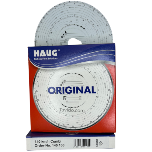 haug140 Circular tachometer wheel in packaging labeled ORIGINAL, with Tavido.com branding on a blue-red box