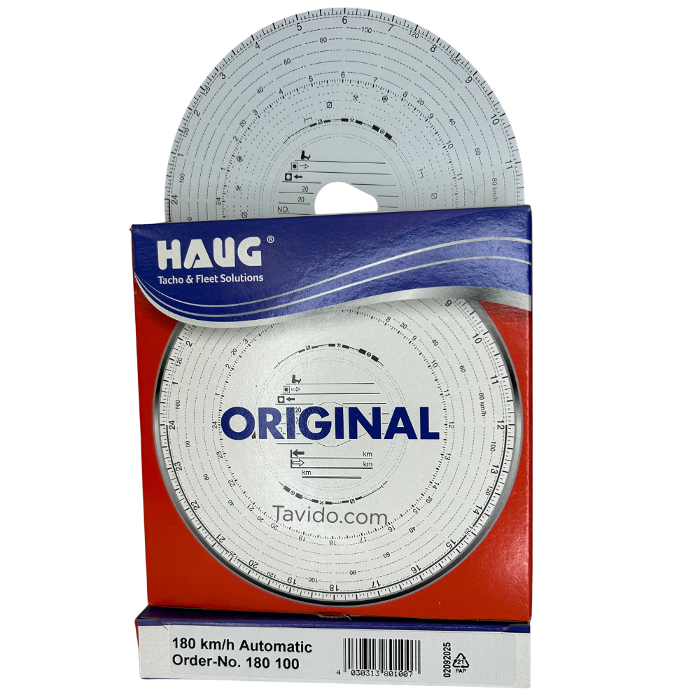Купити Тахокарти Haug 180 km Original | TAVIDO Тахокарти Haug 180 km Original за доступною ціною - 350.00 грн. Тахокарта HAUG 180 км/год (оригінал) — високоякісна аналогова карта для тахографів, розрахована на швидкість до 180 км/год. Підходить до більшості аналогових систем, затверджена в ЄС, використовується для коректного запису режимів роботи водія. Ціна вказана без ПДВ. | TAVIDO