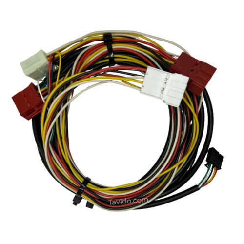 smartstone Bundle of multi-colored power and data cables with white and red plastic connectors, forming a circular loop for electronics assembly.